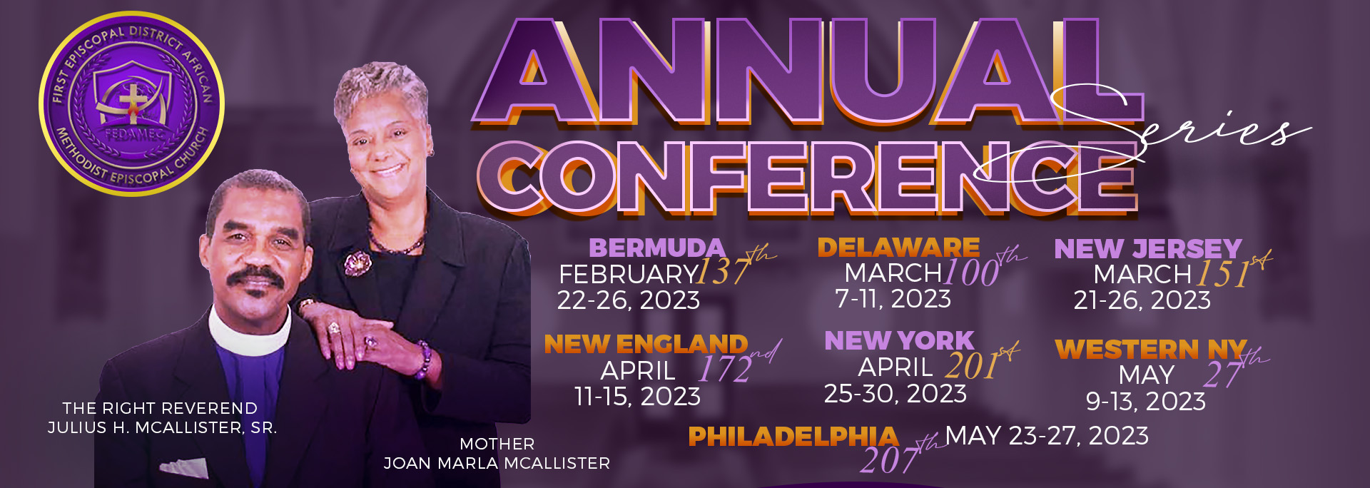 First District A.M.E.C. Annual Conference Schedule